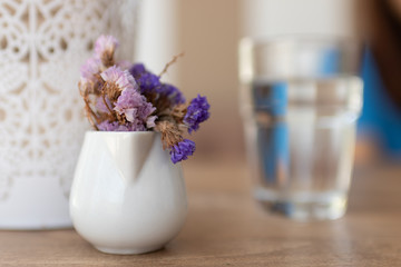 Dry small flower  in cafe