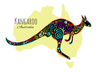Ornate kangaroo, sketch for your design.