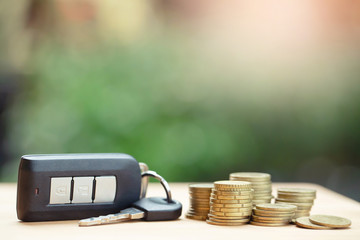 Car keys and money, banks lend low interest money