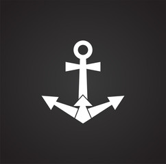 Anchor icon on background for graphic and web design. Simple illustration. Internet concept symbol for website button or mobile app.