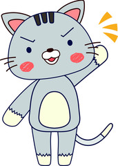 Full-length illustration of the cute cat character 