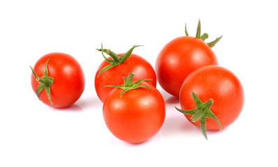 Cherry tomatoes isolated on white background