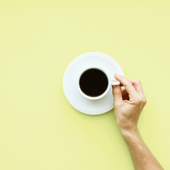 White Cup Fresh Coffee Unhealthy Food Top