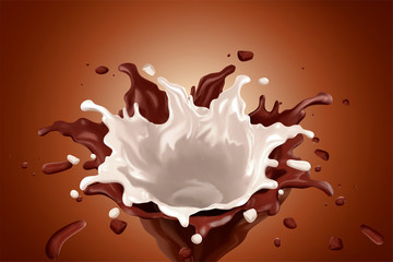 Chocolate splashing sauce