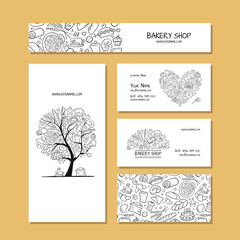 Fototapeta na wymiar Business cards, design idea for bakery company