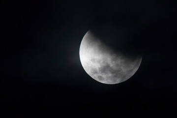 Obraz premium The moon in solar eclipse in the southern hemisphere