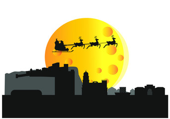 malaga city skyline in spain