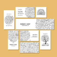 Fototapeta na wymiar Business cards, design idea for bakery company