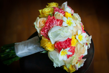 Bride bouquet. Wedding decoration.