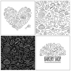 Bakery set, logo and pattern for your design