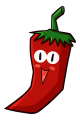 Cute and funny red pepper smiling - vector