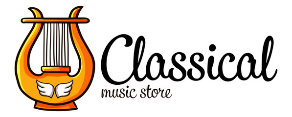 Cute and funny logo for classical music store or company