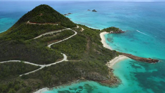 Aerial view of Hermitage bay, Antigua, Barbuda