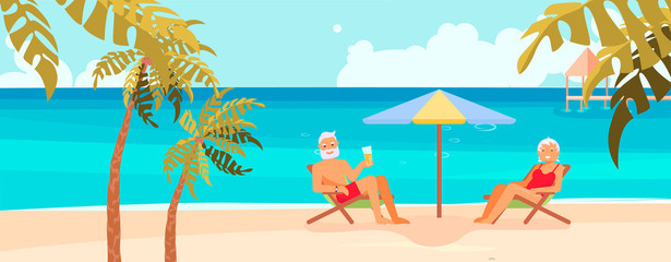 Senior age couple family people on vacation