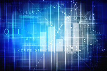 2d rendering Stock market online business concept. business Graph 