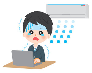 Air conditioning hit men illustration