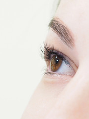 Cosmetic procedure for the care of eyelashes. The result of dyeing, waving and laminating eyelashes