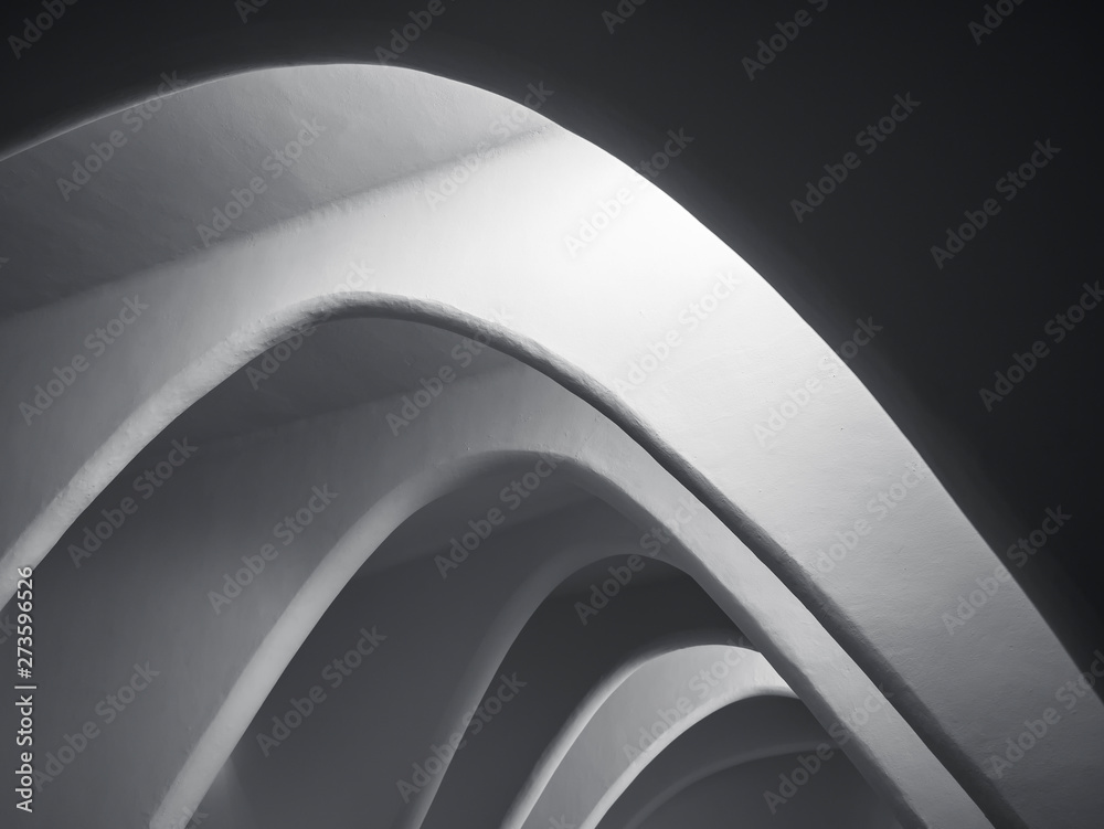 Poster Architecture details ceiling Curve Space cement wall texture Abstract background