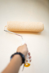 paint roller on wall