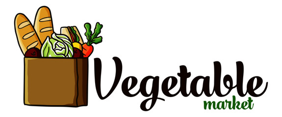 Cute and funny logo for vegetable store or company