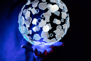 Global network concept. 3D rendering