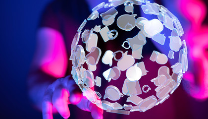 Global network concept. 3D rendering