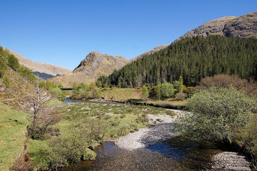 Fototapeta na wymiar Der River Shiel in Glen Shiel in Schottland