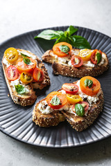 Cherry Tomatoes and Ricotta Bruschetta