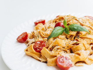 Delicious plate of italian pasta