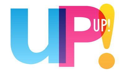 UP! colorful vector concept word typography banner