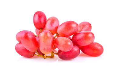 red grapes isolated on white background.