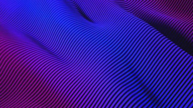 Abstract wave loop background 3d animation blue-purple color, modern trendy design. 4k video. 3d-render