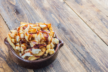 Poutine typical street food  in Canada