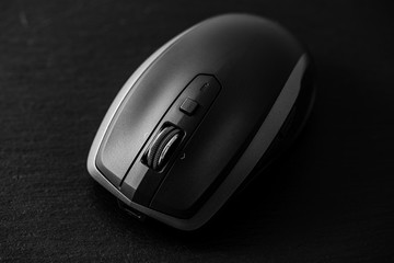 Wireless mobile mouse on black background
