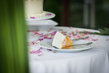  a slice of a wedding cake