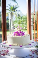 Wedding Cake with Orchids