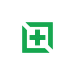 plus medical square geometric logo vector