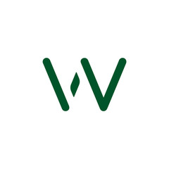 letter w simple geometric logo vector