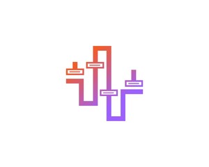 Audio sound wave logo template design vector