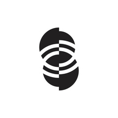 stripes geometric linked circle geometric logo vector