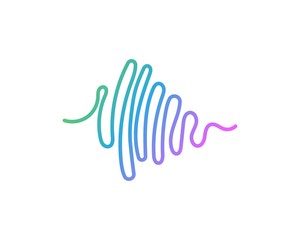 Audio sound wave logo template design vector