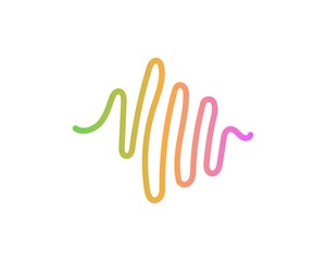 Audio sound wave logo template design vector