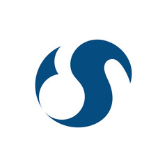 abstract letter ds simple curves logo vector