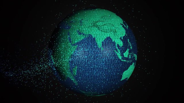 Digital 3d animated earth showing the borders of the country Australia and the capital Canberra in 4K resolution at daytime