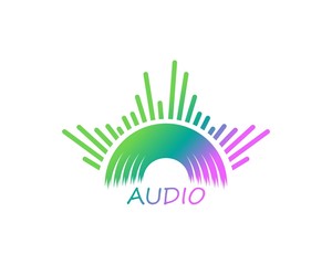 Audio sound wave logo template design vector