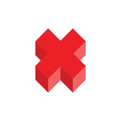 3d gradient letter x logo decoration vector