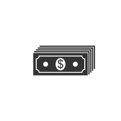 Obraz premium Paper money american dollars cash icon isolated. Money banknotes stack with dollar icon. Bill currency. Flat design. Vector Illustration