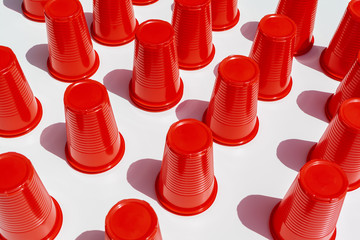 Red Plastic Drinking Cups pattern as a background