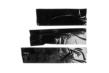 Set of black tapes on white background