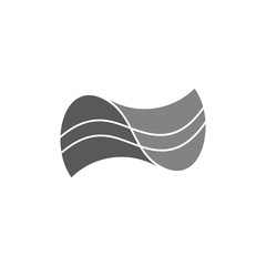 simple curves linked abstract logo vector